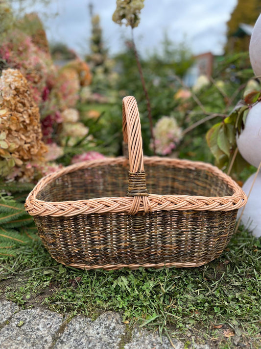 Handmade Rectangular Willow Storage Basket Rustic Handwoven Wicker Organizer