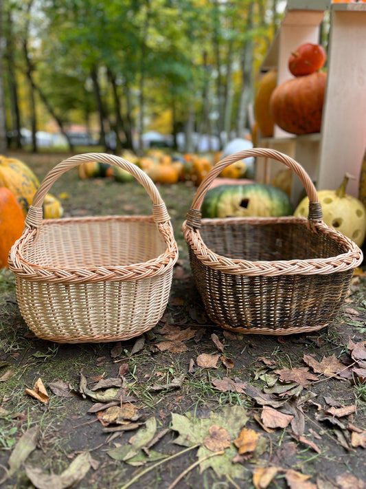 Handmade Rectangular Willow Storage Basket Rustic Handwoven Wicker Organizer
