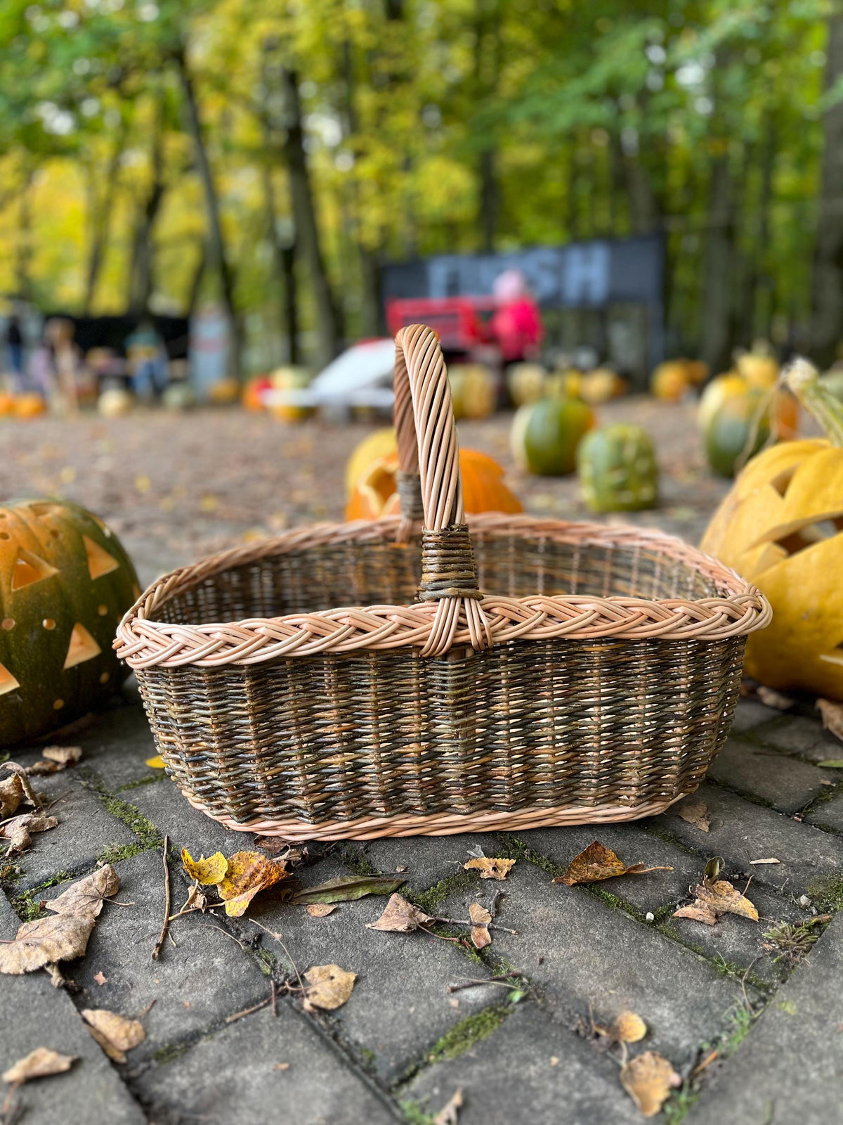 Handmade Rectangular Willow Storage Basket Rustic Handwoven Wicker Organizer
