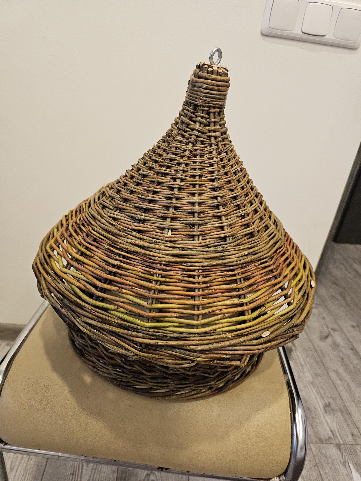 NaturelyWoven Handwoven Willow Wicker Hanging Bird Feeder Rustic Garden Decor