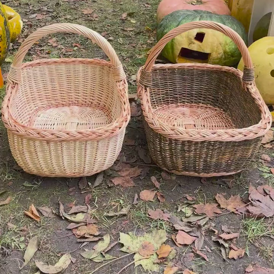Handmade Rectangular Willow Storage Basket Rustic Handwoven Wicker Organizer