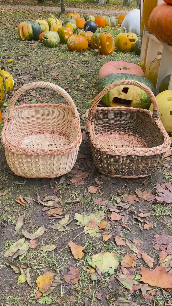 Handmade Rectangular Willow Storage Basket Rustic Handwoven Wicker Organizer
